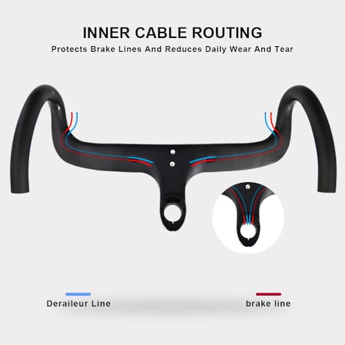 Guidon carbone vélo de route cintre intégré compact pour cycliste - 5