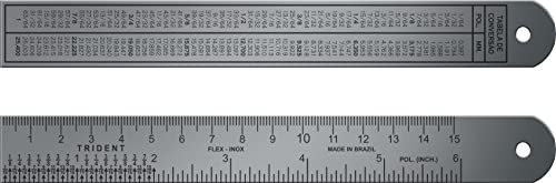 Régua Ferragista, Trident, FLEX-15, Cinza, 15 cm