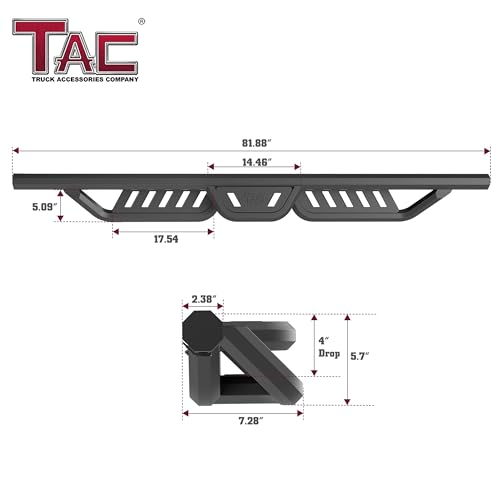 Estribos TAC Gen5HD con 4 pulgadas de bajada para Jeep Gladiator JT miniatura 3