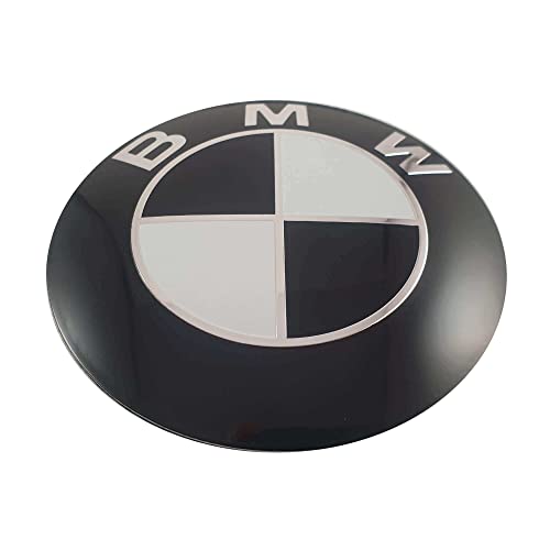 BMW Logo avant 82 mm pour voiture - Emblème ou badge de qualité - Double broche OEM 51148132375 Noir + Blanc Cover
