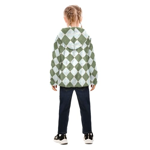 GuoChe Plaid Green Yellow White Toddler Fleece Jacket4