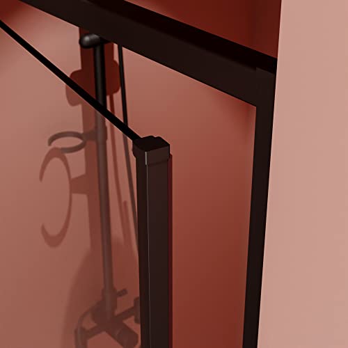 ES-DIY 32-36 in Width x 72 in Height Semi-Frameless Pivot Shower Door，1/4 in. Clear Glass Pivot Swing Shower Doors,Matte Black,Reversible Installation