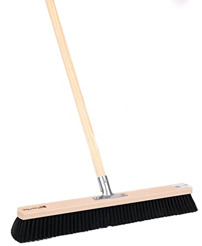 BawiTec Balai de grande salle Poils mélangés noirs et doux Avec manche , Breite 100cm / Stiel 160cm