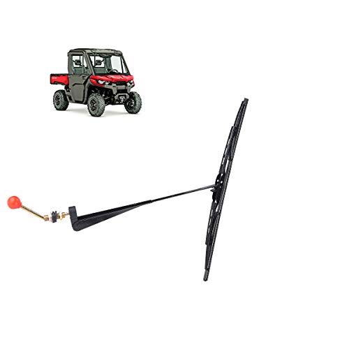 Valchoose UTV Hand Operated Windshield Wiper 15.7” Wiper Blades, Fiberglass Skeleton Manual Wiper Blades Fit Polaris Ranger RZR Kawasaki Honda Pioneer Golf Cart - Instruction Included