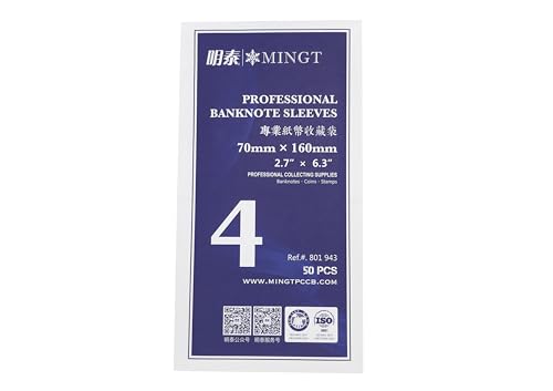 50 fundas plásticas protectoras para billetes tamaño 4 miniatura 1