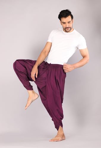 Image of Urali Men's Solid 100% Cotton Dhoti Pants - D100A