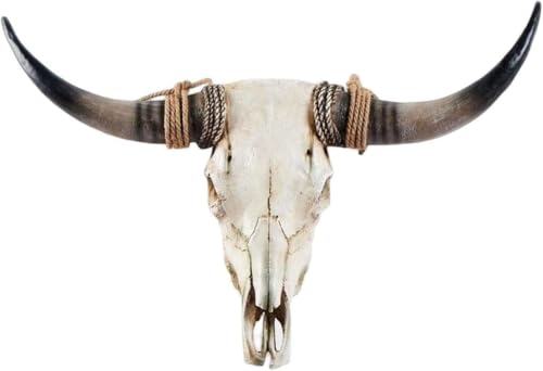Crâne de vache sculpté main : décoration murale unique de taxidermie chic