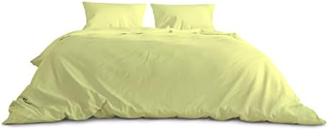 Rohi Easy Care plain Double Duvet Cover set  Soft & Breathable Lilac Bedding Set  Button Closure  Anti Allergy Quilt Set with Pillowcases (Double, Lilac)