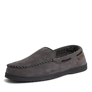 Dearfoams mens Keaton Memory Foam Moccasin With Wide Widths