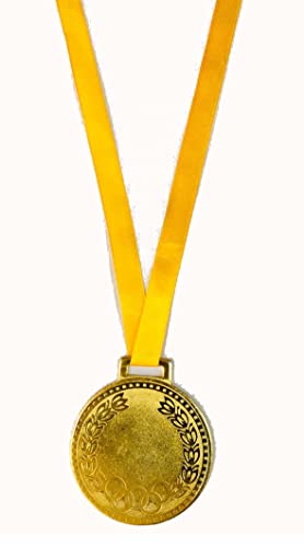 Eknoor Sports Medal for School Winner, Sports Champion (Set of 10) (Golden)