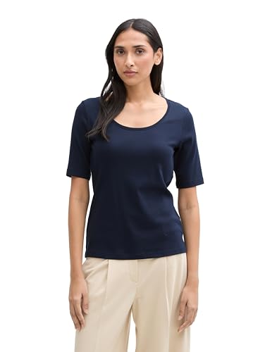 Tom Tailor Langarmshirt mit Knopf-Details, beige Offwhite Regular...