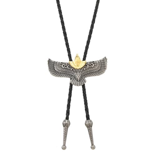 HDOYTXXM Elegante collar de cordón de PU con dije de pájaro de aleación, regalo de joyería Unisex, corbata ajustable, corbata de PU