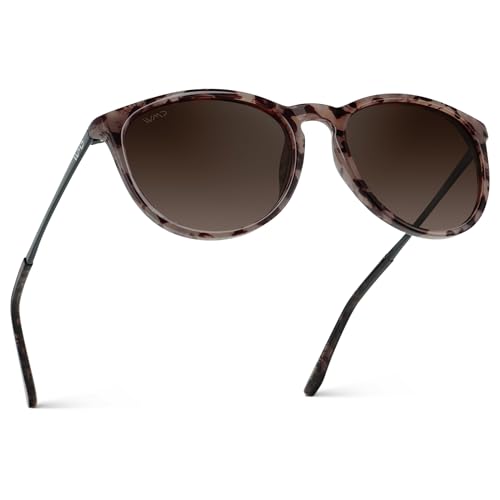 Image of WearMe Pro Round Polarized Sunglasses for Women - UV400 Protection, Lightweight Frame, Vintage Retro Style