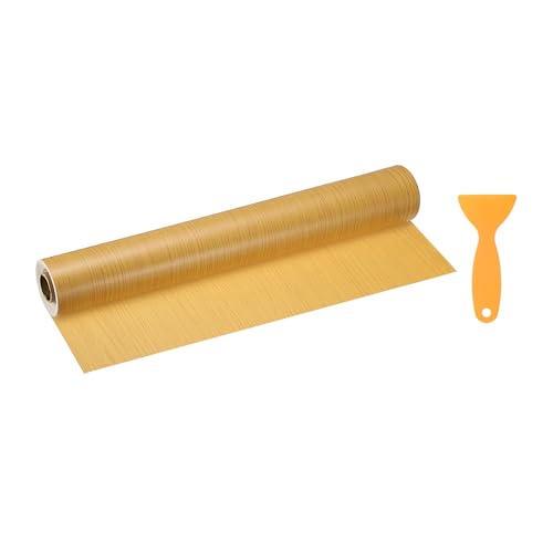 Image of HARFINGTON Wood Grain Repair Tape 15.7 Inch x 33ft Self Adhesive Repair Patch Tape Simulated Wooden Floor Tapes with Plastic Scraper for Tables Doors Windows Furniture, Oak