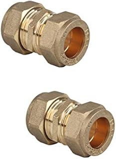 Straight Coupling Brass Compression Fittings 15mm Multi Packs 1, 2, 4 (2)