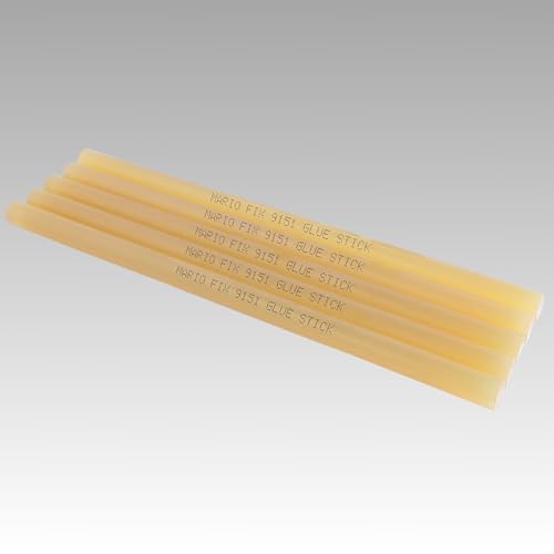 Image of Mario Fix 9151 Yellow Hot Melt Glue Sticks 220mm x 11mm, Pack of 40 | High Bonding Strength Adhesive for Wood Gluing, Carton Sticking & DIY Projects