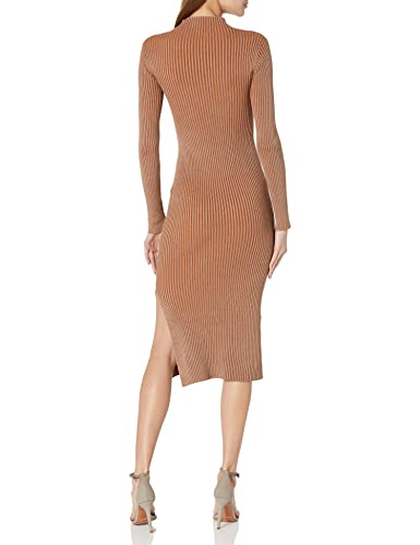 French Connection Women's Mathilda Knit Cut Out Dress, Camel Glazed Ginger, S #TOP1
