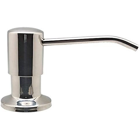 Ultimate Kitchen - Best Stainless Steel Sink Soap Dispenser (Polished) - Large Capacity 17 Ounce Bottle - Easy Installation - Well Built and Sturdy Cover