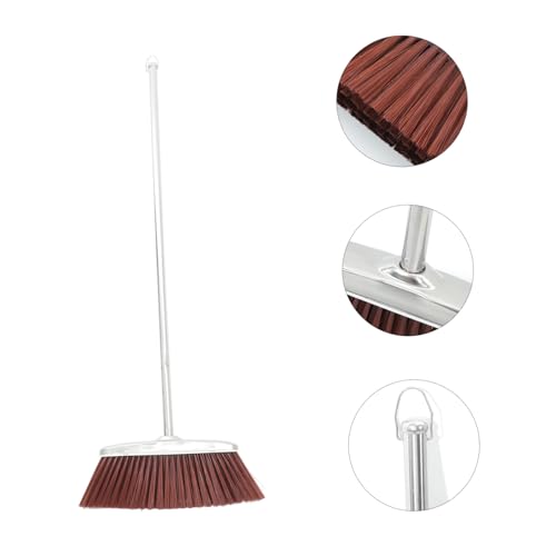 WEKADRIN Edelstahl Kehrbesen mit Langem Stiel Dichte Nylonborsten Leichtes Design Robust und Praktisch für Haushalt Küche und Müllreinigung Braun Ergonomisch für Einfache Bodenreinigung – Bild 7