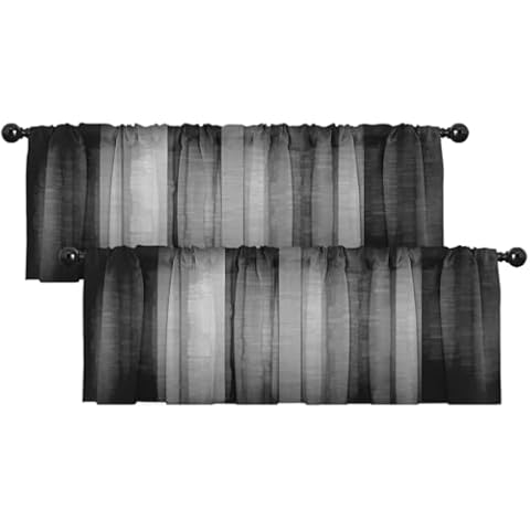 Emvency 2 Pack Dark Grey Valances Window Treatments Cover