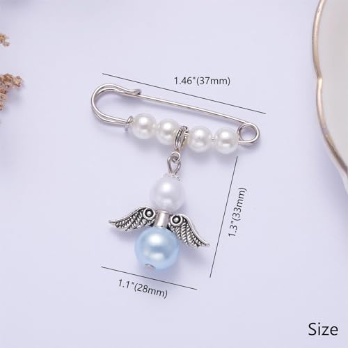 Ralukiia Something Blue Angel Memory Bouquet Charm, Wedding Day Hug from Heaven, Guardian Angel Charm, Memorial Gift for Bride, Wedding Gift from Deceased Mom or Dad, Remembrance Gifts4