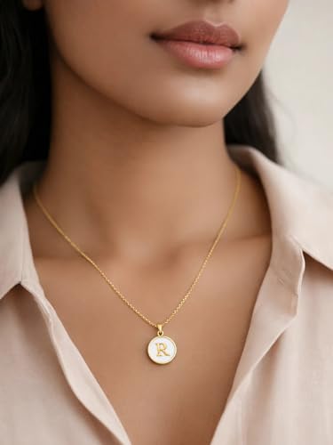 Image of Rubans Demi Fine Stainless Steel Alphabet Pendant CZ Gift for Women & Girls