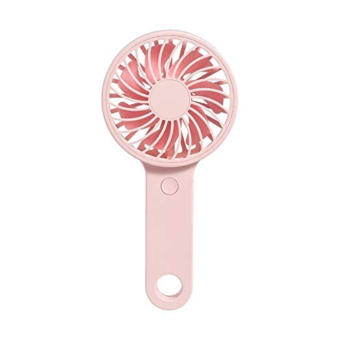 HTL-06 1-3W USB Interface 3-speed Control Rechargeable Portable Ultra-thin Handheld Fan with Lanyard Premium Material (Color : Pink)