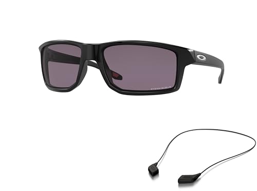 Oakley OO9449 Sunglasses Bundle: OO 9449 944901 Gibston Polished Black Prizm G and Small Black leash Accessory kit2