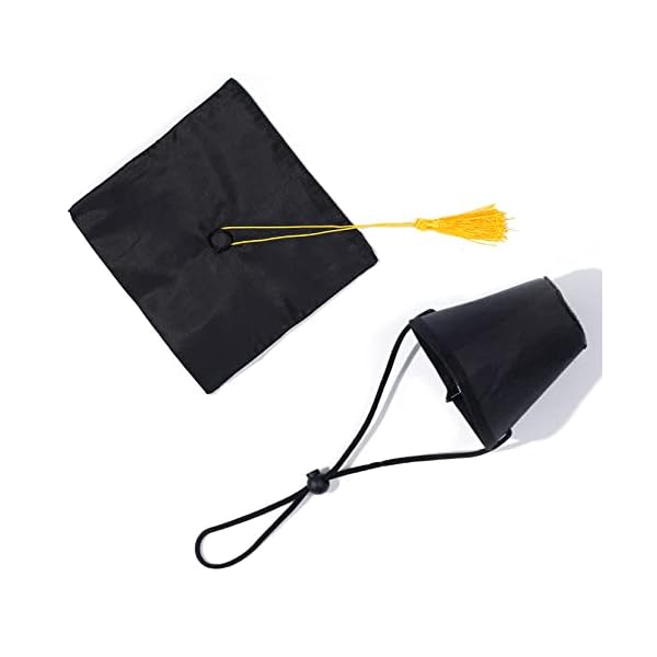 Sumersha 2pcs pet graduation caps small dogs black graduation hats with yellow tassel pet graduation costume for puppy dogs cats party outfits accessories - image 5