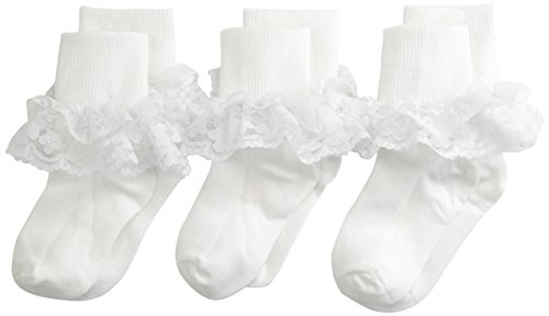 Jefferies Socks Girl's Bridal Lace Socks 3 Pair Pack