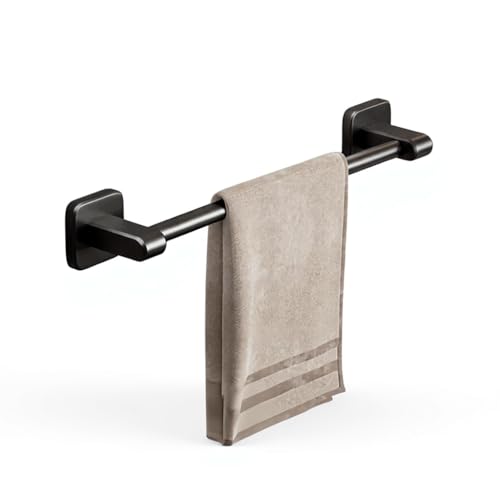 Image of Towel Shelf | Hole-Free Wall Hanging Rack | Carbon Steel & Plastic Construction | Loads Up to 20kg | Bathroom and Toilet Storage