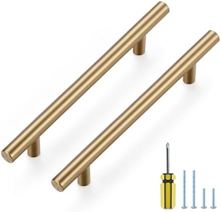 Ravinte 30 Pack Kitchen Cabinet Handles Champagne Bronze 5 Inch H...