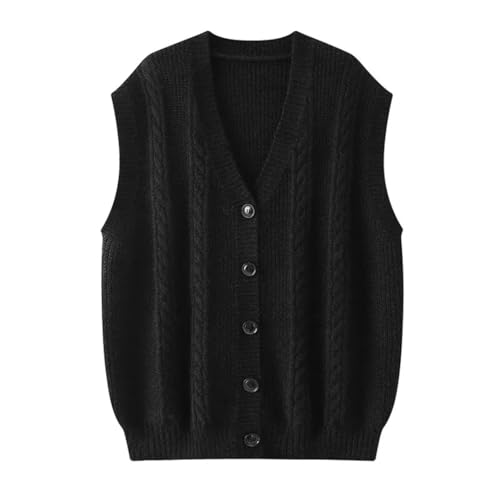 Men’S England Style Stretch Knitted Sweater Vest Slim Fit V-Neck Sleeveless Business Button Down Jumper4