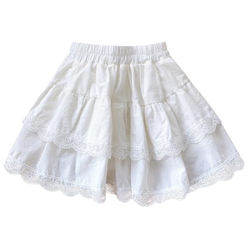 Jupe-short fille été en coton blanc plissé pour enfant 1-9 ans