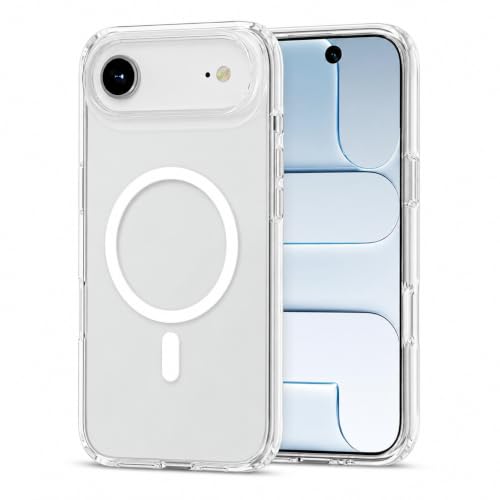 Image of MAGA Back Case Cover for Apple iPhone 17 Air, Crystal Clear Magnetic Case Compatible with MagSafe, Hybrid Hard PC Back & Soft TPU Bumper, Shockproof Protective Cover - Clear