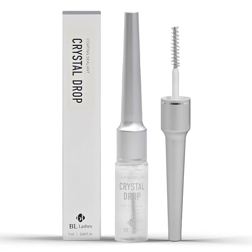 BL Lashes Crystal Drop | Lash Sealant for Long-Lasting Lash Extensions Retention, Waterproof Coating, Brush Type Lash Sealer (0.24 fl.oz, Clear)