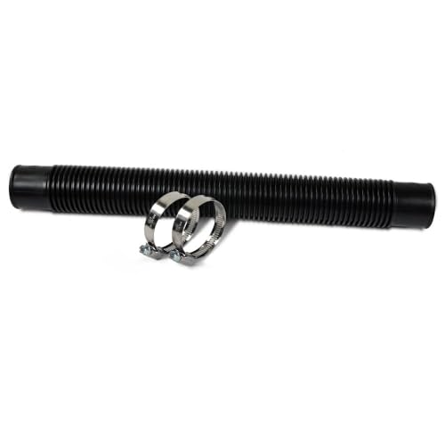Ersatzschlauch Ø 38 mm für Pool-Filteranlagen - Robuster Druckschlauch in Schwarz - Sichere Verbindung zwischen Filterpumpe und Filterkessel - Inkl. 2 V2A-Edelstahlschellen (50 cm)