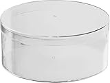 Hammont Round Acrylic Storage Boxes - Candy Gift Containers - Clear Flower Vase - Hair Accessory Organizer - Small Plastic Display Container | 5.25'x2.25' (8 Pack)