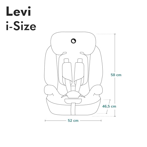 LIONELO LEVI I-SIZE Silla infantil de coche 76-150 cm, Grupo 1 2 3, Protección Lateral, Reposacabezas ajustable de 10 etapas, Reposabrazos Cómodos, Respaldo Extraíble, R129 i-Size