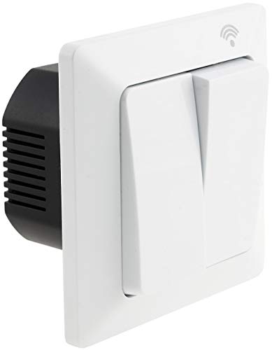 MILOS Wifi Lichtschalter Unterputz 2-fach Wippenschalter 2-Kanal manuelle Schaltung & App Steuerung Andoid/iOS/Alexa/Google kompatibel