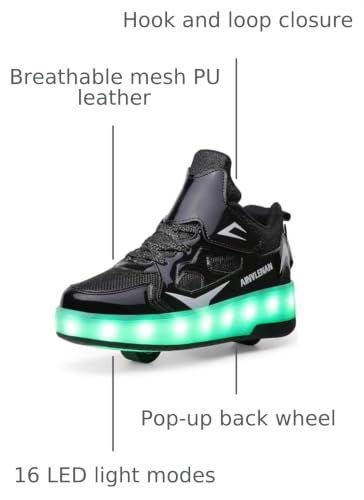 Image of Ylllu Kids LED Roller Skate Shoes with Wheel Light up Roller Shoes Gift for Girls Boys Children