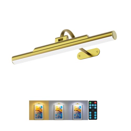Picture Light for Wall Battery Powered Wireless 13in Gold
