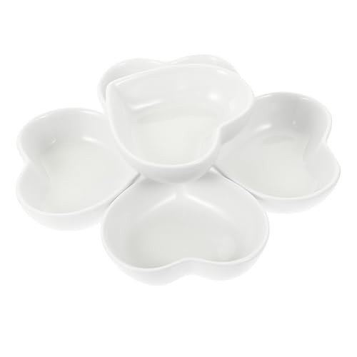 LOLIPPYY 6 piezas Platos de Forma de Corazón Estilo Japonés para Salsa Platos de Condimentos Multiusos para Hogar y Restaurante para Salsas y Aperitivos Reutilizable