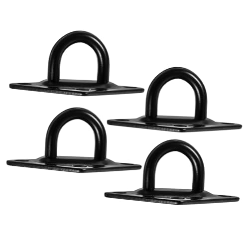 UPKOCH 4 Piezas Gancho acero placa ocular resistente montar pequeño inoxidable muro manos placa del ojo de la almohadilla Black
