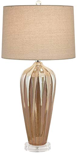 Lámpara de Mesa de Noche de Cerámica con Pantalla Beige 28.25" miniatura 2