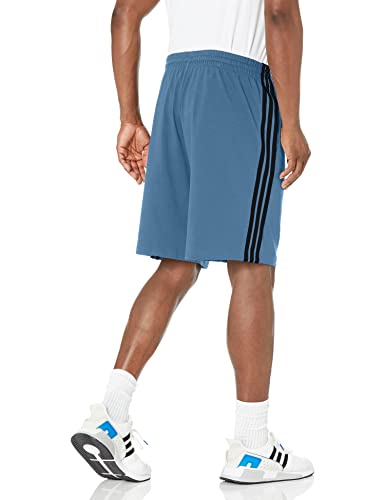 adidas Men's Essentials 3-Stripes Shorts, Altered Blue/Black, X-Large - Image 3