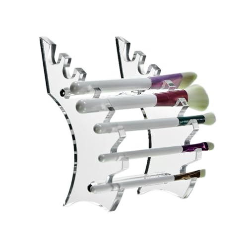 Stylos et pinceaux de maquillage rangés dans ce support acrylique 7 slots