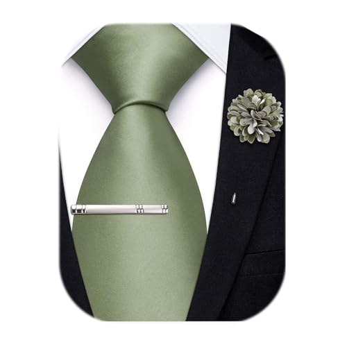 Image of Hi-Tie Men's Extra Long Solid Satin Tie Set 63 Inch /70 Inch Formal Necktie