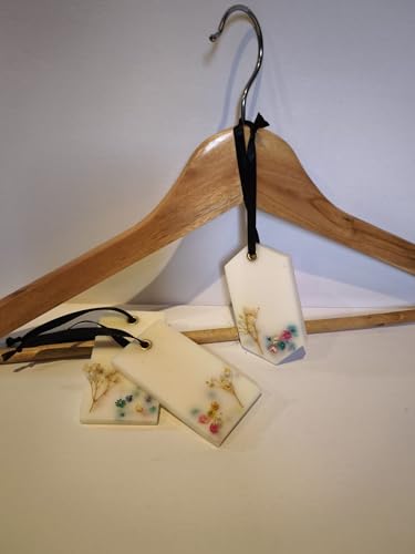 Ambientador Natural de Cera de Soja para Armario, Aroma Floral y Ropa Limpia, Decorativo con Flores Secas, Artesanal