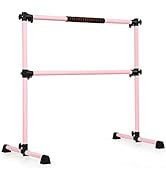 GYMAX Portable Ballet Barre, 4 Feet Folding Height Adjustable Ballet Bar with Anti-Skip Pad, Heav...